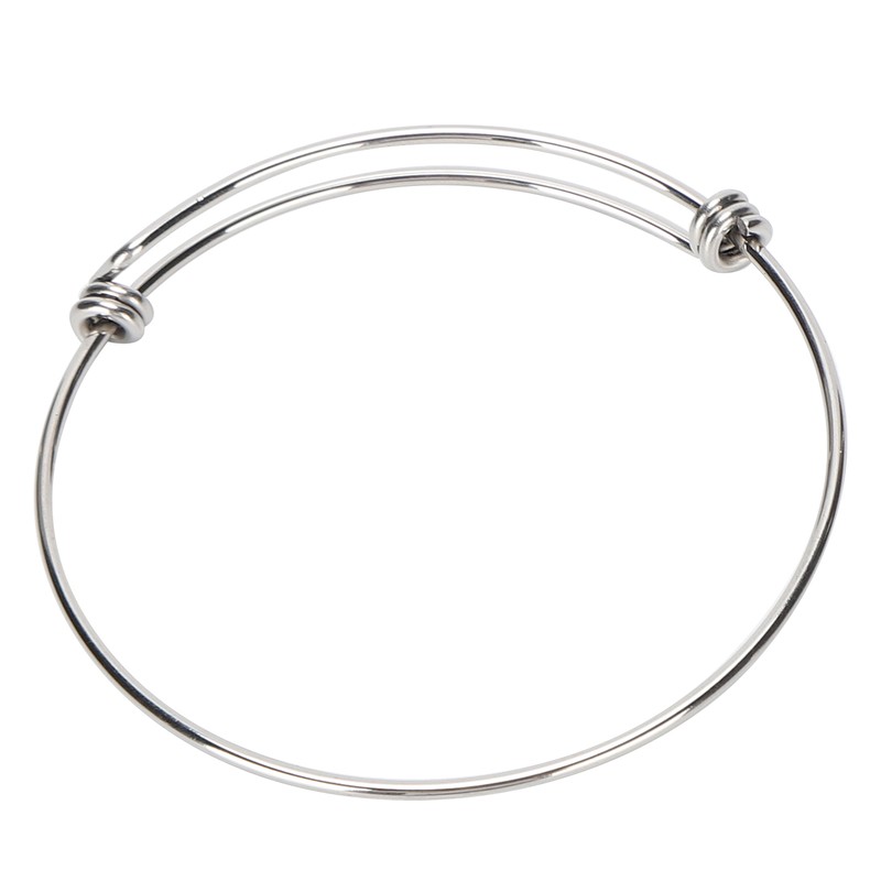 10Pcs Stainless Steel Bangle 1.6mm Adjustable Expandable Coil Bracelet DIY
