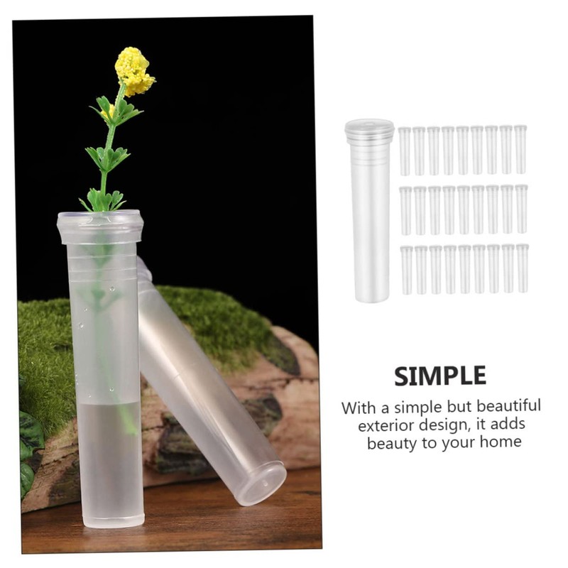 Mipcase 100Pcs Transparent Plant Vases Flower Tubes for Desktop Terrarium