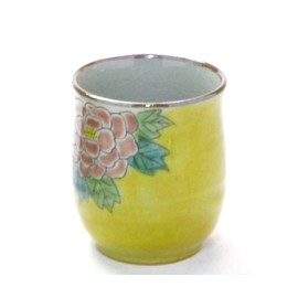 Kutani Ware [Drinking Cup] Small Dark Painted Peony [Back Picture]