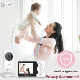 VTimes Baby Monitor with Camera and Audio, Video Baby Monitor No WiFi Night Vision 2.4" LCD Screen Portable Baby Camera Monitor Alarm Lullaby Temperature Sensor and 1000ft, Ideal for Baby/Elderly/Pet