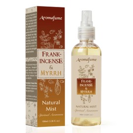 Frankincense & Myrrha Natural Resin Mist Spray by Aromafume | 100 ml / 3.3oz | Ideal for deep relaxation, spirituality & rituals | Made with Pure Resin from Somalia | Non-alcoholic, non-toxic & vegan