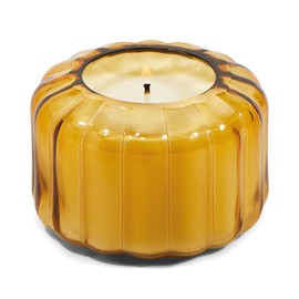 Paddywax Scented Candles Vintage Style Ripple Hand Blown Glass Collection Luxury Artisan Candle, 4.5-Ounce, Tan - Golden Ember