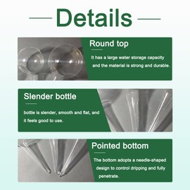 Bvrbaory 8 Pcs Clear Plant Watering Globes,Plastic Self-Watering Bulbs,Automatic Watering Globes,Garden Water Device for Plant Indoor Outdoor