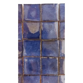 Talavera 100 pcs TALAVERA TILES 1" x 1" Cobalt Blue mexican clay handmade folk art