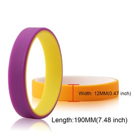 Generic SHNIAN Hebrew Star of David Am Yisrael Chai Religious Silicone Bangle Two-Layer Blue/White Wristband for Adults Teens Israel Judaica Jewelry, 7.48in, SHN-0134CBSA-LW