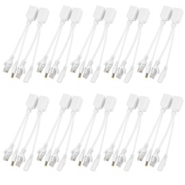10 Pares Cable PoE RJ45 Alimentación sobre Adaptador, Splitter DC 12 V, Cámara IP Ethernet Inyector