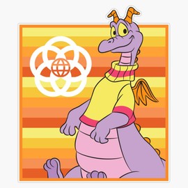 Retro Orange Stripe Figment Bumper Sticker Window Vinyl Decal 5"