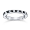 Black White Alternating Stackable CZ Channel Set Eternity Band Ring