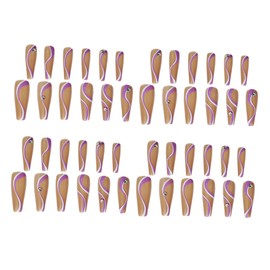 Baluue 48pcs Fake Nails for Creative Manicure Full Cover Press Nail Art Tips for Daily Life and Special Occasions Beautiful and Design