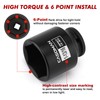 CASOMAN 16PCS 1/2" Drive Shallow Spindle Axle Nut Impact Socket