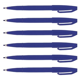 Pentel Sign Pen S 520 2mm Acrylic Fibre Tip Pens - Blue (Pack of 6)