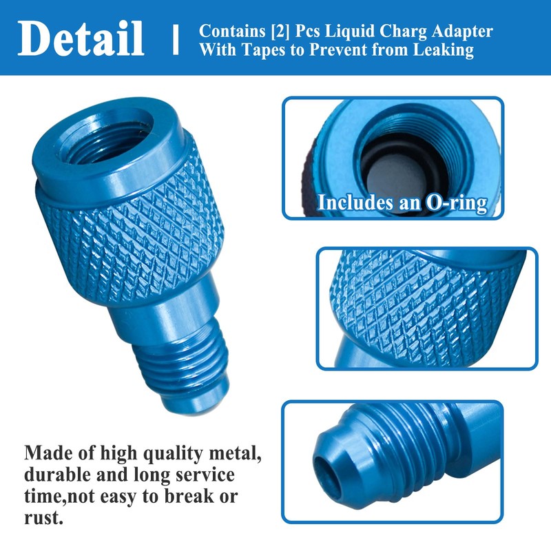 Ebrmeiwo 2Pcs 41123 1/4 inch Liquid Charging Adapter