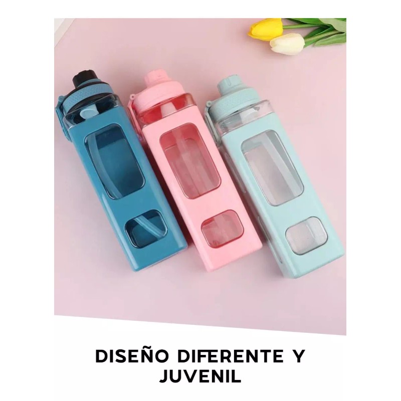 Maíz Botella Cilindro Agua Portatil Popote Deportiva Gym Sport