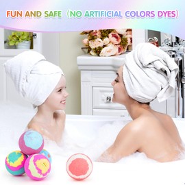 Bath Bombs for Women Gift Set - 5 Large Bath Bombs with 4 Shower Steamers & 3 Scented Candles for Women - with Essential Oils to Moisturize Dry Skin, Birthday/Thanksgiving/Christmas Gifts for Women