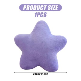 11.81" Plush Star Pillow,Cute Decorative Throw Pillows for Kids and Adults,Stars Shaped Sleeping Pillow for Warm Companionship,Soft Plush Throw Cushions for Couch Bed Nursery (Star, Purple, 30x30cm)