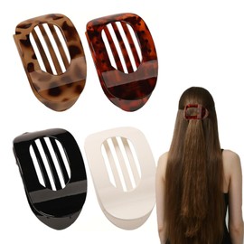 4 Pcs Hair Clips,Hairs Clips Women,Hair Clips,Claws Clips,Flat Claw Clip,Claw Clips For Thick Hairs,Hair Claws Clips,Haires Pins for Women,for Thick And Thin Haires,Comfortable,Curved Flat Clips