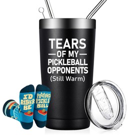 DOEARTE DOEARTE Pickleball Gifts for Men - Tears of My Pickleball Opponents - Gifts for Pickle ball Lovers - Great Pickle Ball Gift on Christmas, Birthday - 20oz Insulated Tumbler