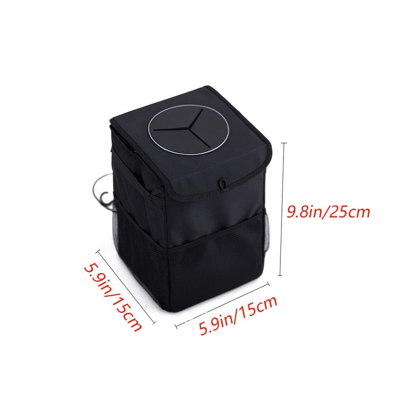 Alnicov Hanging Car Trash Bag with Storage Pockets,Car Bin Trash