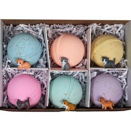 Spa Pure Kittens in Basket: 6 Adorable Kittens Hiding Inside Each Colorful Bath Bomb, XL 5 oz Each (6 Count) Pack of 1, Multicolor