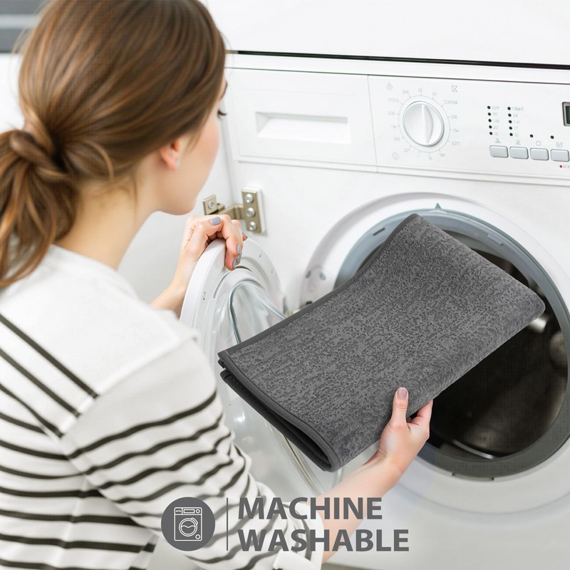 Uphome Bathroom Runner Rug, Absorbent Gray Long Bath Mat Quick