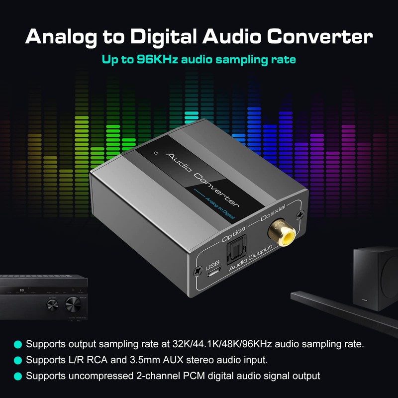 VPFET Analog to Digital Audio Converter RCA to Optical with