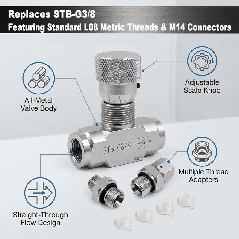 Adjustable Hydraulic Flow Control Valve G3/8 L08 STB-G3/8 High Pressure