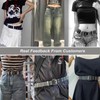 Grommet PU Leather Belts Y2K Punk Waist Belts Double Grommet