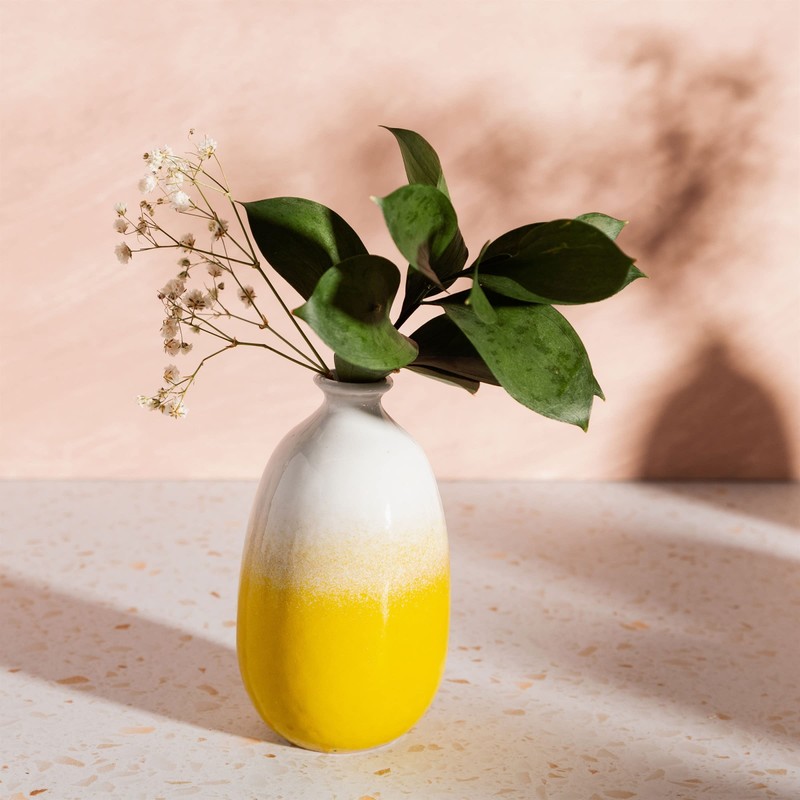 Sass & Belle Dip Glazed Ombre Yellow Vase