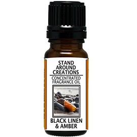 Concentrated Fragrance Oil -Black Linen and Amber is a Unisex Fragrance w/Notes of Fresh Cotton w/Rounded w/Cashmere, Amber, and Patchouli. Infused w/Natural Essential Oils. (.33 fl.oz.)