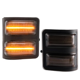 LUDARM LED Mirror Turn Signal Lights Compatible with 2008-2016 F250 F350 F450 F550 Super Duty | Switchback Yellow/Amber DRL Parking Lights | Amber Side Mirror Blinkers | Smoke Lens (2-Pack)