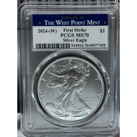 2024-(W) Silver Eagle $1 PCGS MS70 First Strike The West Point Mint