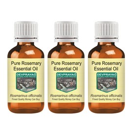 Devprayag Pure Rosemary Essential Oil (Rosmarinus officinalis) Natural Therapeutic Grade Steam Distilled (Pack of Three) 100ml X 3 (10 oz)