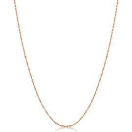 Kooljewelry 14k Rose Gold Rope Chain Pendant Necklace (0.8 mm, 14 inch)