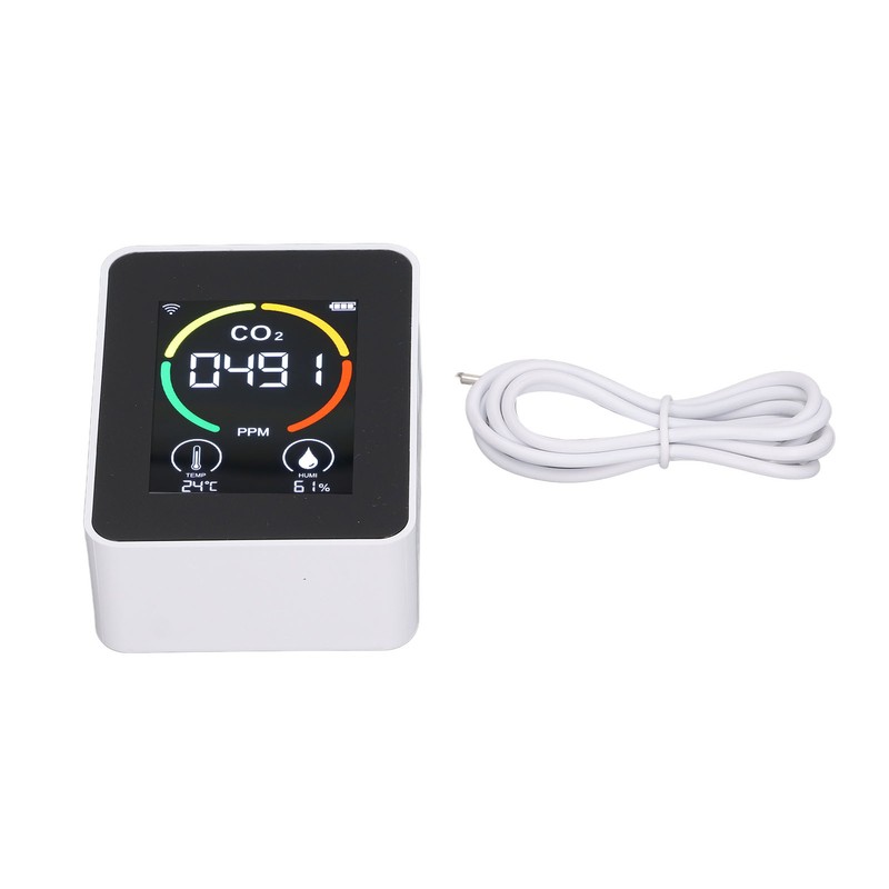 CO2 Detector Portable Battery Operated Temperature Humidity Meter Air Quality