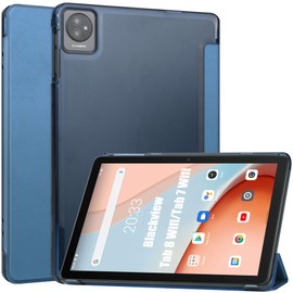 Dlahaby Case for Blackview Tab 7 WiFi/Blackview Tab 8 WiFi,PU Leather & Hard Clear PC Protection Flip Cover with Stand Function for Blackview Tab7 Wifi / Tab8 Wifi Tablet,light blue