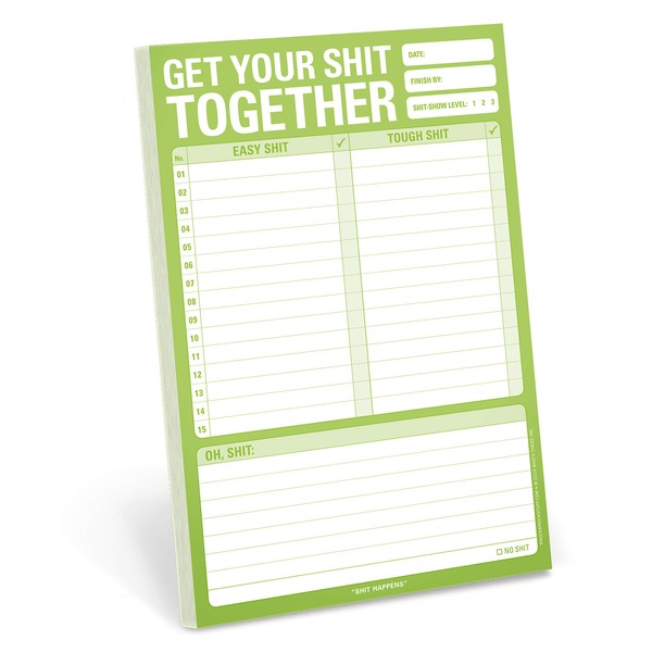 Knock Knock Get Your Shit Together Pad, To Do List Note Pad, 6 x 9-inches