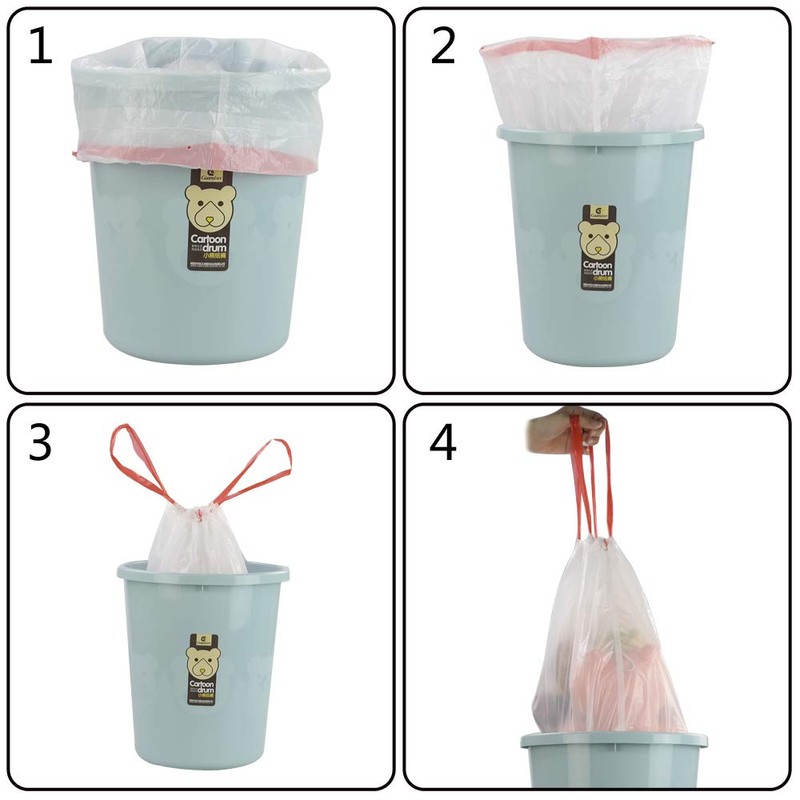 Kiddream 2.6 Gallon Small Garbage Bags Drawstring Trash Bags, White