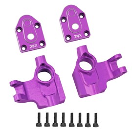 DJX CNC 7075 Aluminum Front Steering Knuckles Housing Inner & Outer Portal Covers for 1/18 Axial UTB18 Capra Buggy Axle Upgrade(Purple)