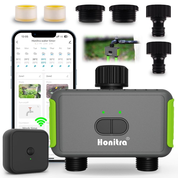 Honitra Sprinkler Timer, Smart Dual Water Timer for Garden Hose,