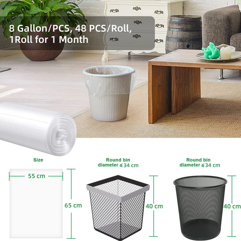 WAIKAS 8 Gallon Trash Bags, 42 Counts, Flag Garbage Bags