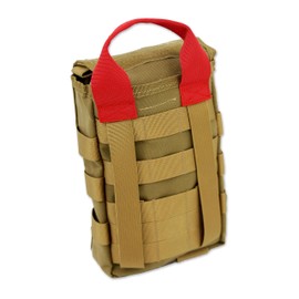 Lightning X Quick-Draw Tactical IFAK MOLLE Empty First Aid Pouch w/Red Tab Technology LXPB70 - TAN
