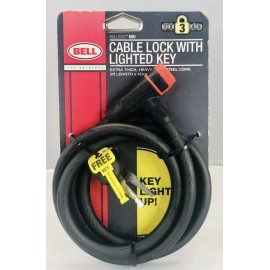 Bell NEW - Bell Ballistic 600 5’ x 12mm Cable Bike Lock Lighted Key Secure HD Steel