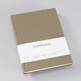 Semikolon 370050 Classic Notebook A5 Dotted 176 Pages Cream White Paper Bookmark Fango Beige