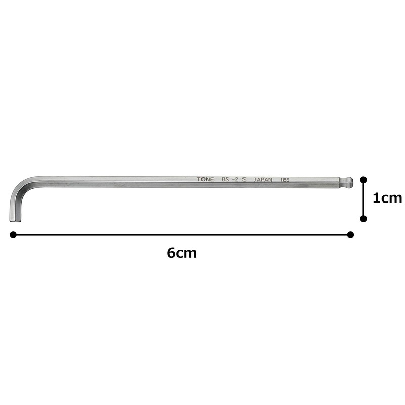 TONE BS-02S Short Ball Point L-Shaped Wrench Under The Neck