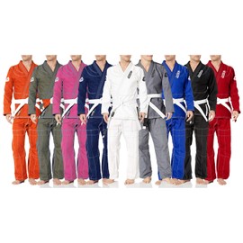 REEVO Ultralight BJJ Gi - Brazillian Jiu Jitsu Uniform w/Free White Belt Red A1L