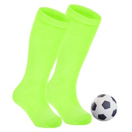 Toddler Soccer Socks for Boys Basketball Baseball Sock Girls Althletic Softball Knee High Tube Long Socks for Youth 1 Pair Fluorescent Green 3-6 Years