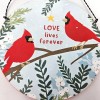 Primitives By Kathy Cardinal Bird Ornament Holiday Gift Wooden Circle