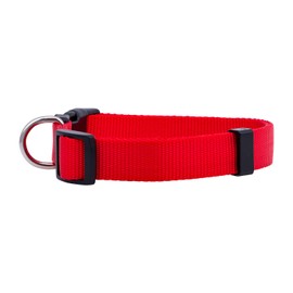 Native Pup Basic Nylon Dog Collar, Adjustable for Small, Medium, Large pet and Puppies Accessories, Cute Colors for Male, Female, boy, Girl, Puppy (Small, Red)