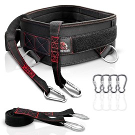 FourRoar Weight belt for additional weight with 2 ropes of 100 cm and 4 carabiners, pull-up belt up to 250 kg, belt for weights, one size fits all