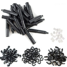 NEPIVDOS 100 Pcs MTB Bike Brake Cables Road Bicycle c-Clips Clamps housing Hose Guide+ S-Hook Clips Hook+Bicycle Cable Donuts O-Ring Brake Cable Donut Housing Plastic Hoses Repair Accessories (Set 1)